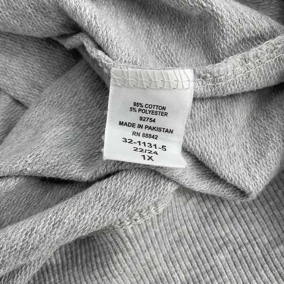 Ellos Gray Full Zip Hoodie Long Sleeve‎ Pockets Size 1X - Picture 7 of 9